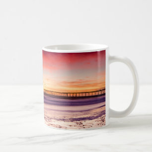 Mug Paysage marin et jetée au coucher du soleil, CA