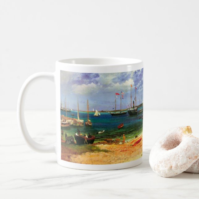 Mug Paysage maritime vintage, port de Nassau par Biers (Avec donut)