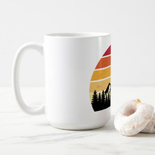 Mug Paysage Montagnard au Coucher du Soleil Rétro Na