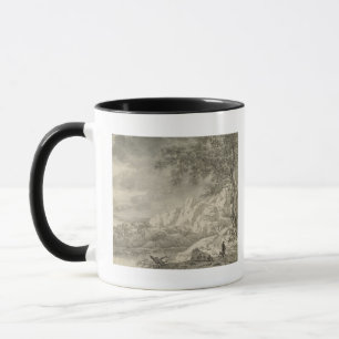 Mug Paysage montagneux avec un randonneur