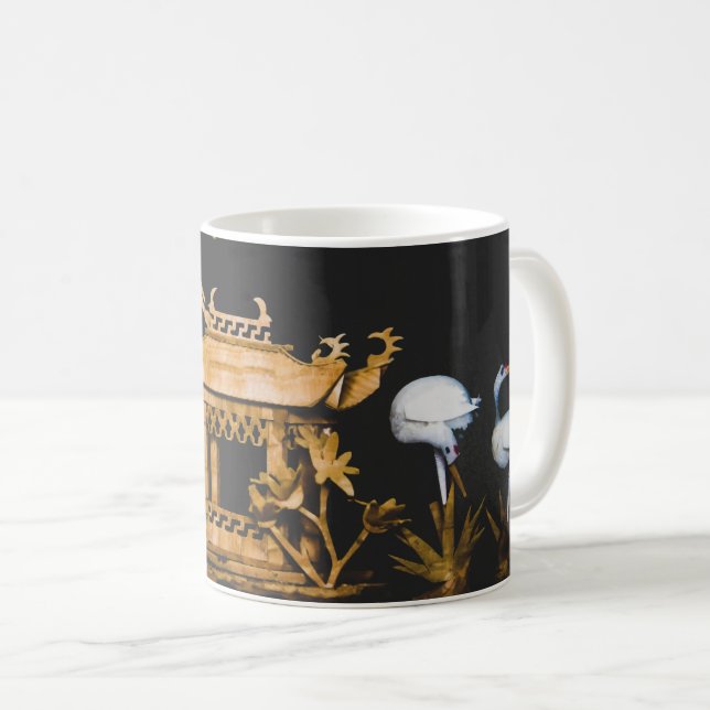 Mug Paysage paisible de la pagode chinoise et des grue (Devant droit)