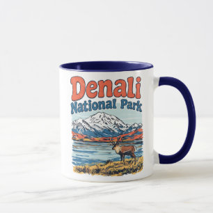 Mug Paysage Rétro du Parc National Denali Élan