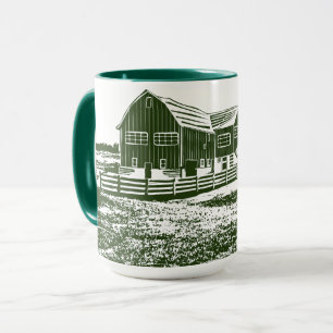 Mug Paysage rural maison de ferme de style coupe