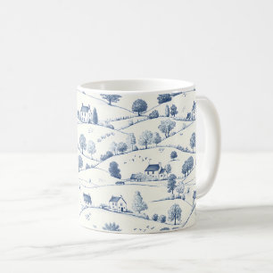 Mug Paysage Toile Bleue Pastorale Classique Français