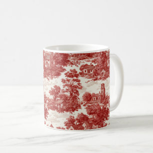 Mug Paysage Toile Rouge Vintage Motif Nature