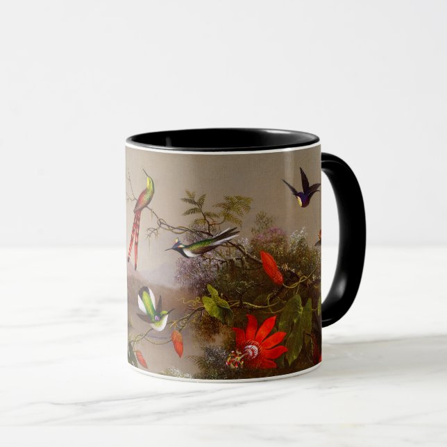 Mug Paysage tropical avec dix colibris (Devant droit)