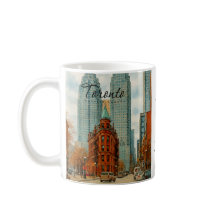 Paysage urbain de Toronto Canada Aquarelle vintage
