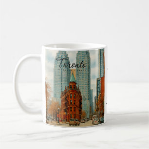 Mug Paysage urbain de Toronto Canada Aquarelle vintage