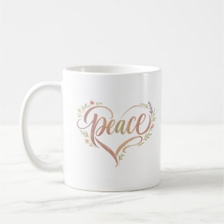 Mug Peace Heart Boho Typography