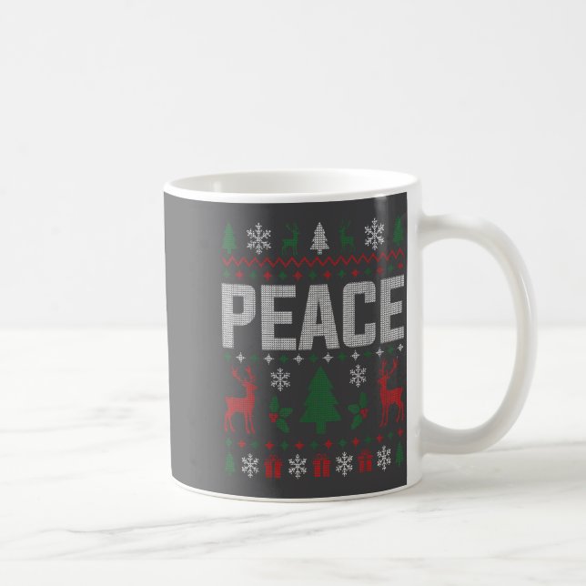 Mug Peace I Come In Peace Couple Matching Ugly Christm (Droite)