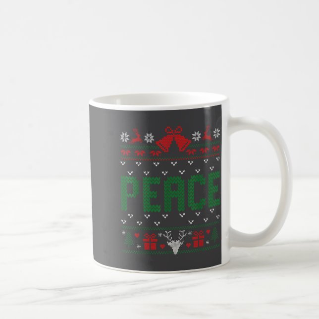 Mug Peace I Come In Peace Couple Matching Ugly Christm (Droite)
