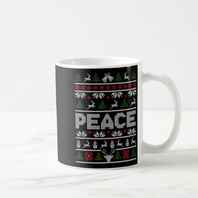 Mug Peace I Come In Peace Couple Matching Ugly Christm (Droite)