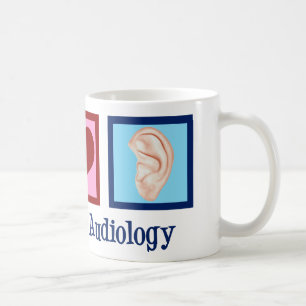 Mug Peace Love Audiology Mignonne audiologiste
