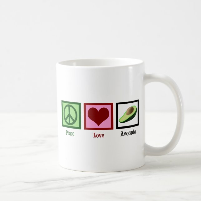 Mug Peace Love Avocado double face (Droite)