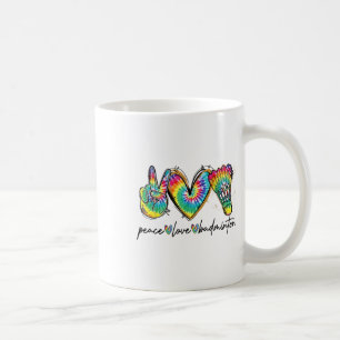 Mug Peace Love Badminton Funny Tie Dye Badminton Lover