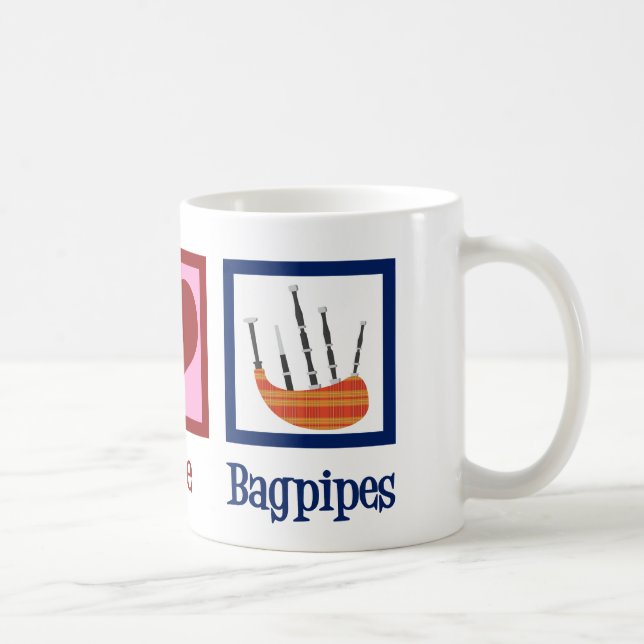 Mug Peace Love Bagpipes (Droite)