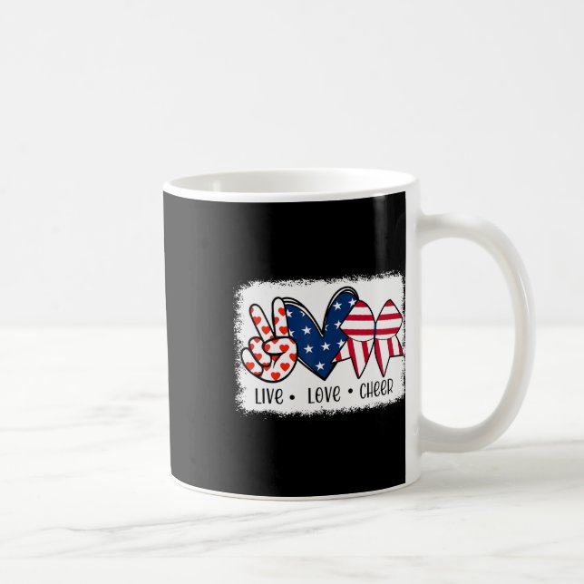 Mug Peace Love Cheer Usa Drapeau 4 juillet Cheerled (Droite)