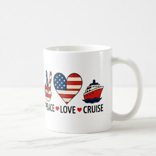Mug Peace Love Cruise USA Vacances Vibes