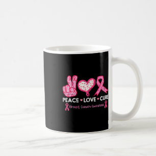 Mug Peace Love Cure Cancer du sein Lutte Surv