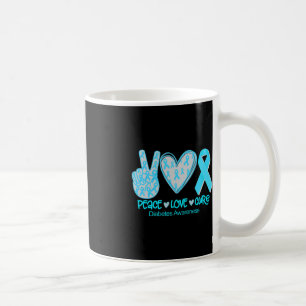 Mug Peace Love Cure Diabetes Sensibilisation Cadeau