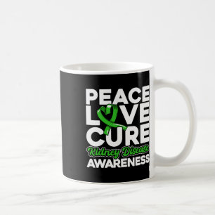 Mug Peace Love Cure Maladie rénale Sensibilisation 1