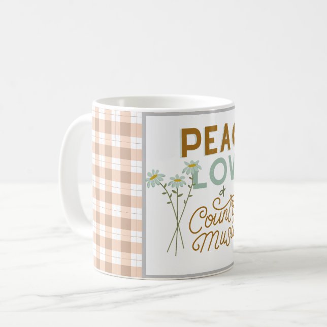 Mug Peace Love et Country Music (Devant gauche)