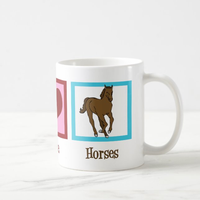 Mug Peace Love Horses (Droite)