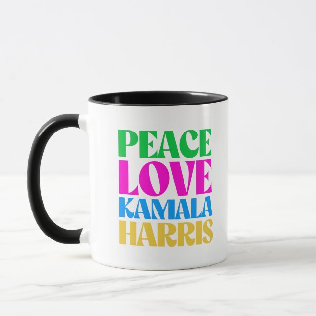Mug Peace Love Kamala Harris (Gauche)
