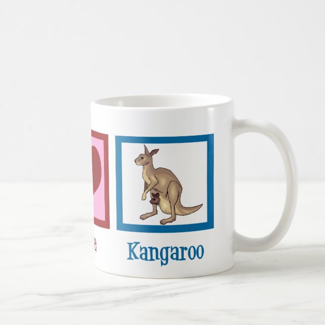 Mug Peace Love Kangaroo (Droite)