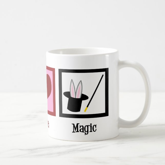 Mug Peace Love Magic Cute Magicien (Droite)