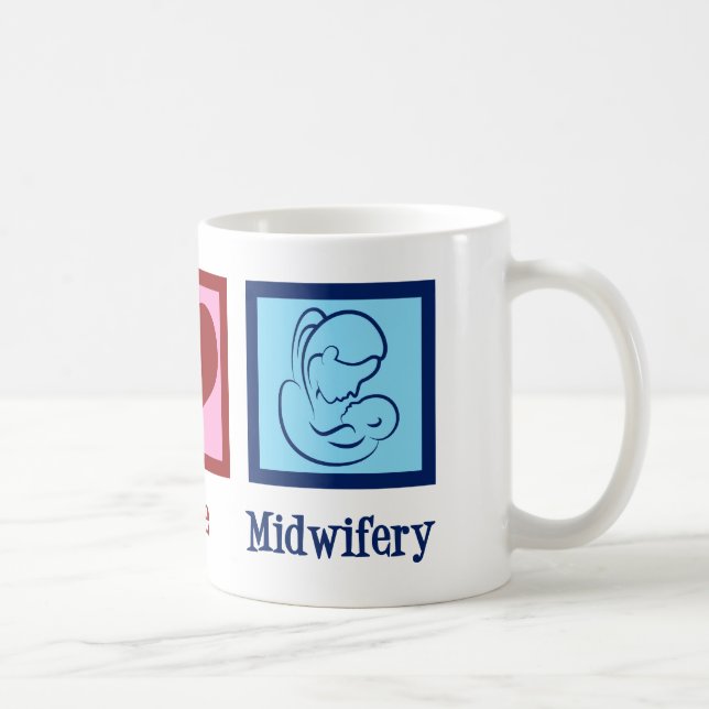 Mug Peace Love Midwifery mignonne sage-femme (Droite)