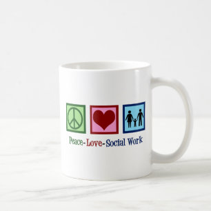 Mug Peace Love Travail social