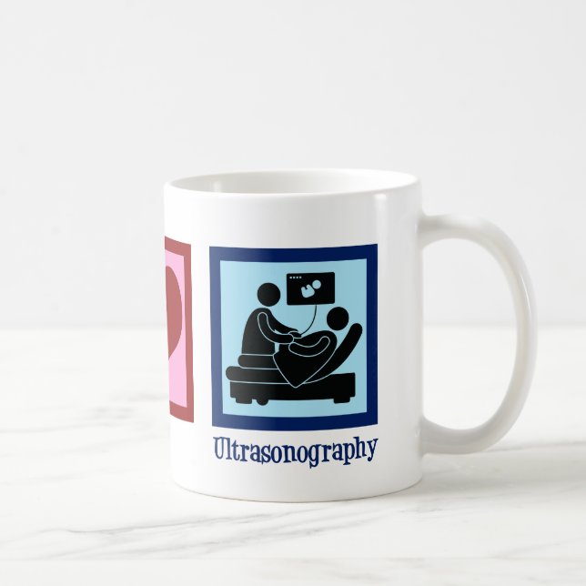 Mug Peace Love Ultrasonographie Ultrasonographie Techn (Droite)