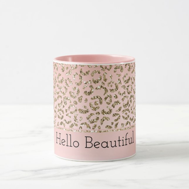 Mug Peach Blush Parties scintillant rose Empreinte de  (Centre)