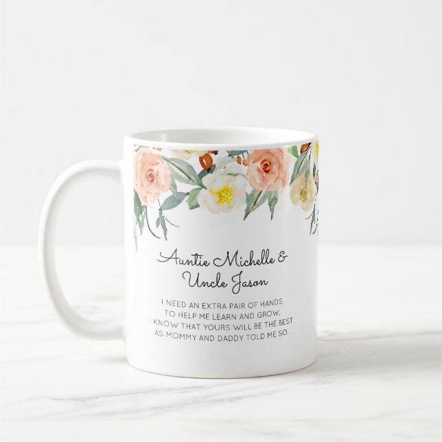 Mug Peach Flowers Serez-Vous Mes Parents Proposition (Gauche)