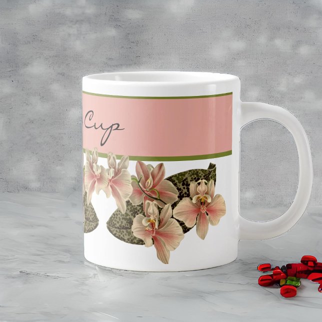 Mug Peach Vintage Orchid Botanogramme (Créateur téléchargé)