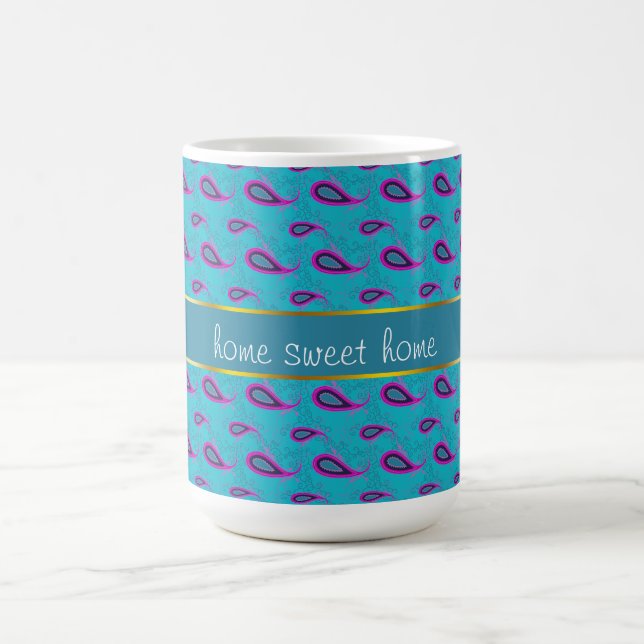 Mug Peacock Blue Paisley (Centre)