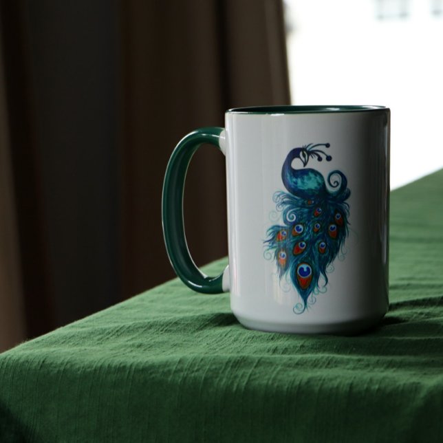 Mug Peacock Feathers Teal Peacocks        (Créateur téléchargé)