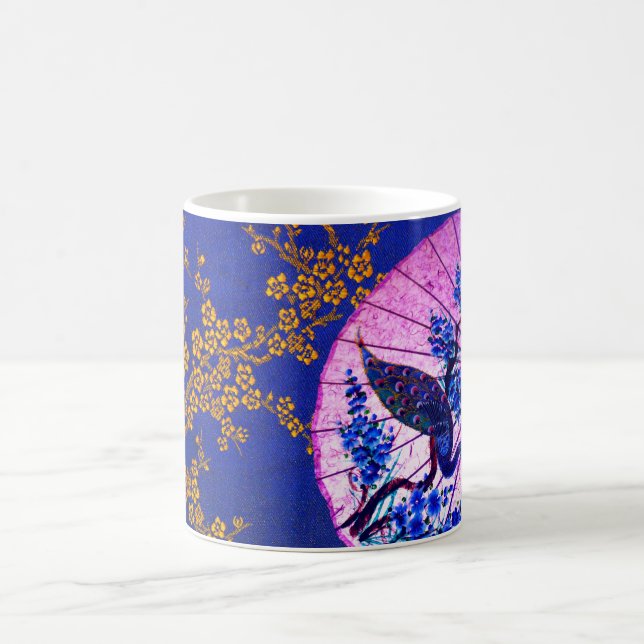 Mug Peacock oriental parasol japonais cerisier bleu ro (Centre)