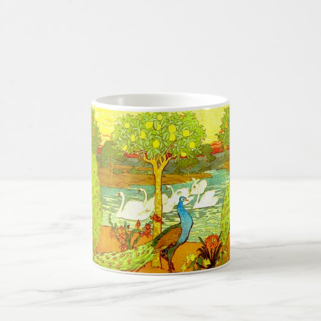 Mug Peacocks et Swans Art Nouveau (Centre)