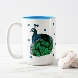 Mug Peafowl Peint à la Main