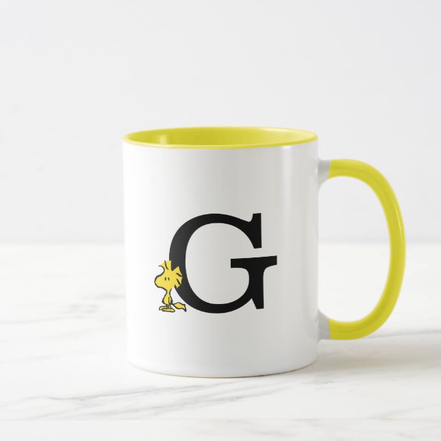 Mug PEANUTS | Bois | Monogramme G (Droite)