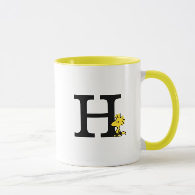 Mug PEANUTS | Bois | Monogramme H (Droite)