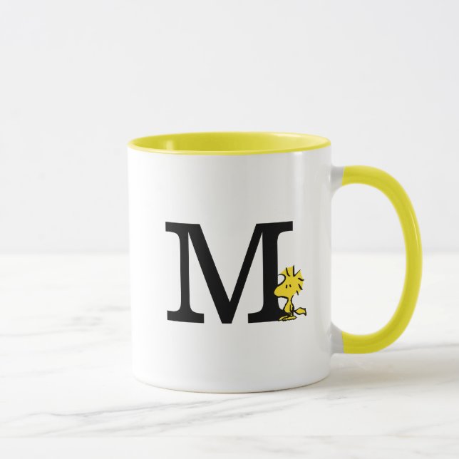 Mug PEANUTS | Bois | Monogramme M (Droite)