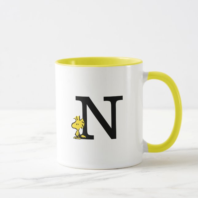 Mug PEANUTS | Bois | Monogramme N (Droite)