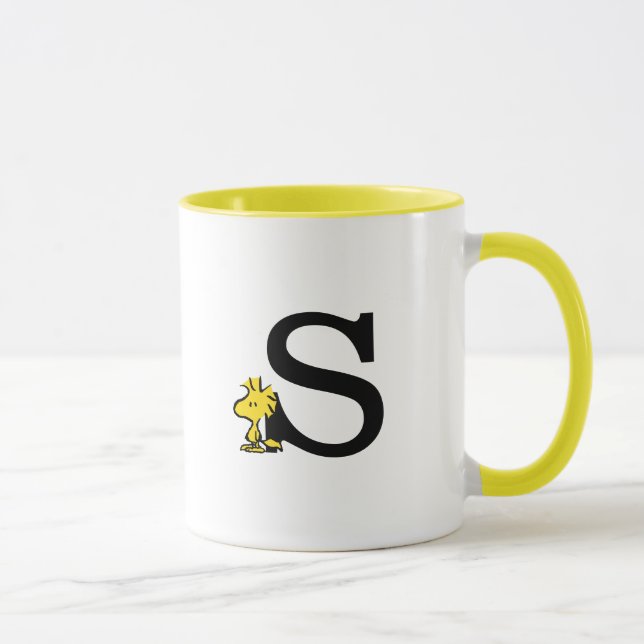 Mug PEANUTS | Bois | Monogramme S (Droite)