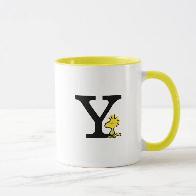 Mug PEANUTS | Bois | Monogramme Y (Droite)