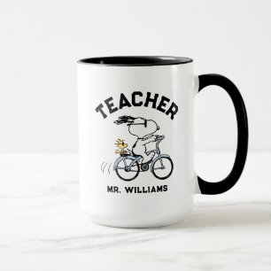 Mug Peanuts   Snoopy & Woodstock Bicycle Teacher