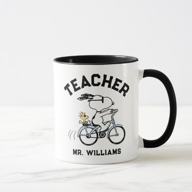 Mug Peanuts | Snoopy & Woodstock Bicycle Teacher (Droite)