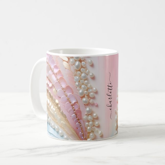 Mug Pearlescent Peint Pearls Coques (Devant gauche)